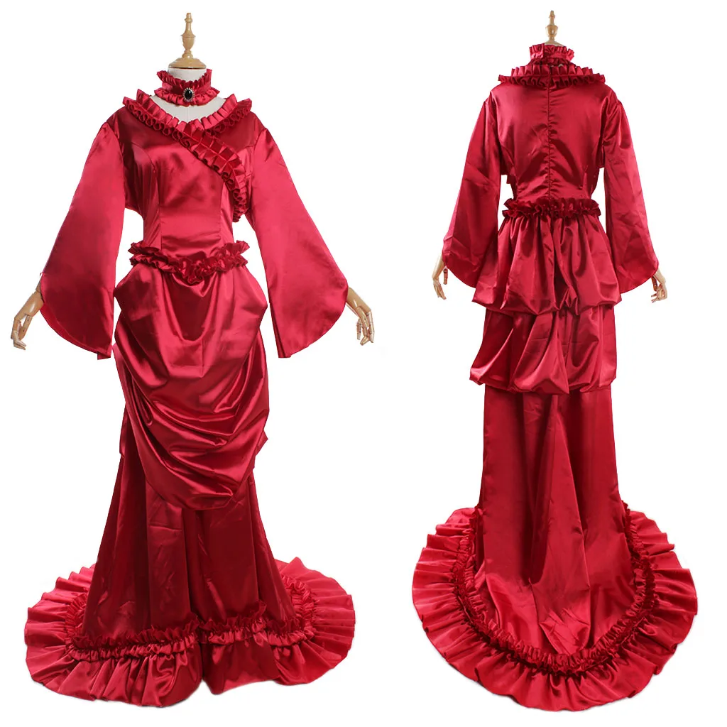 

Bram Stoker's Dracula Mina Harker's Cosplay Dress Victorian Red Bustle Ball Gown Dress Vampire Mina Harker's Dress