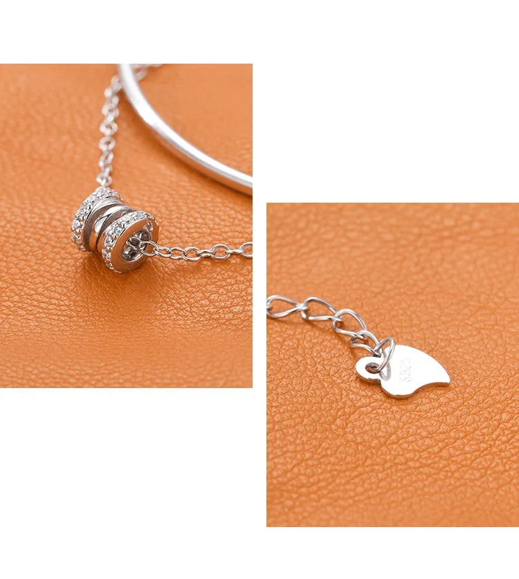 VENTFILLE Armband aus 925er-Sterlingsilber, doppeltes Liebesherz, hohle runde Perlen, Damenmode, romantischer Schmuck, klassisch, verstellbar – Detail 25