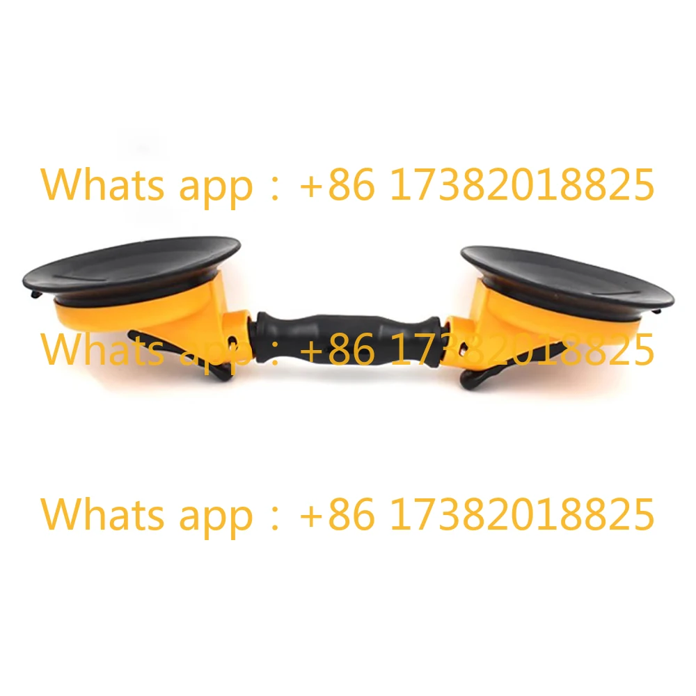 Dual Suction Cup Lifter for Car Windshield Glass, Curved Glass, Tiles & Marble - 45KG Heavy Duty Handle (145mm)