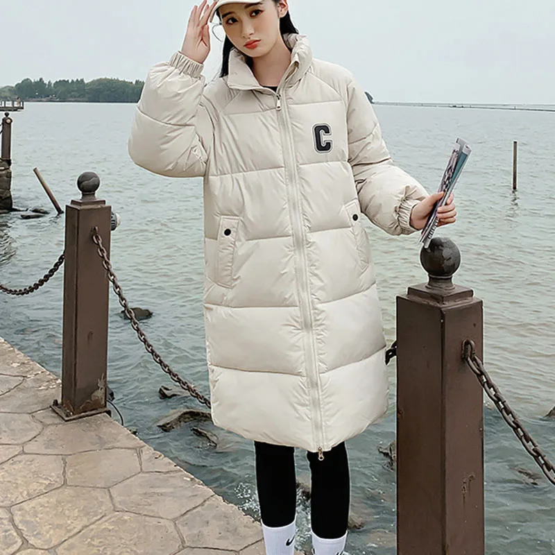 

Parker Winter Warm Stand Collar Women Cotton Jacket 2025New Coat Thick Long-Sleeved Fashion Letter Down Women Cotton Jacket H425