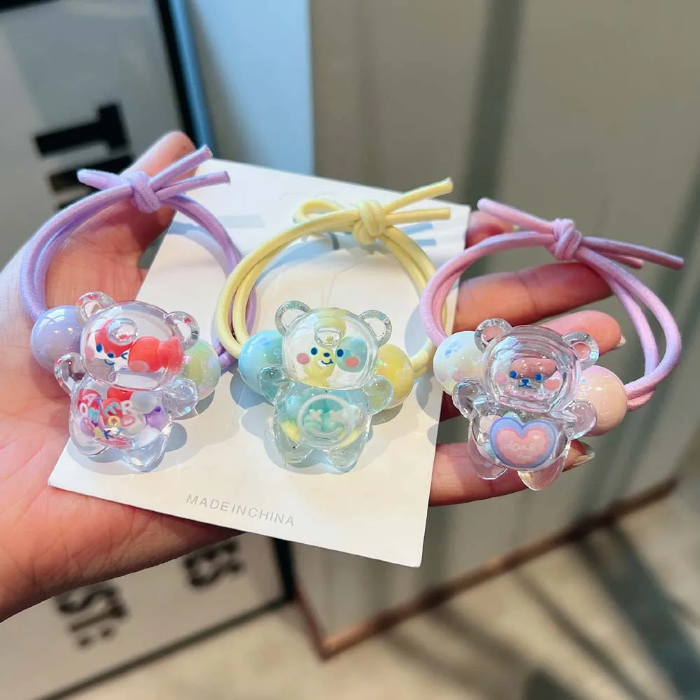 Children Fantasy Bear Family Hair Accessories Little Girl Animals Elastic Hair Bands Cute Girl Birthday Gift Hair Ring Headband