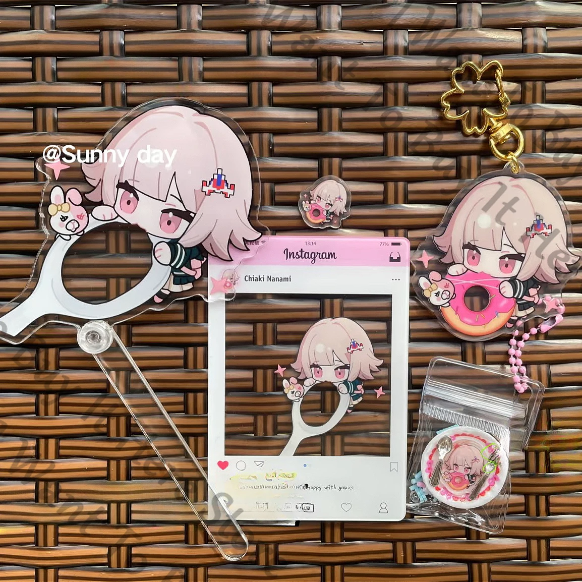 

Anime Danganronpa Nanami ChiaKi Cosplay Card Collection Cartoon Transcard Mascot Pendant Ornament Punch Stick Accessory Gift