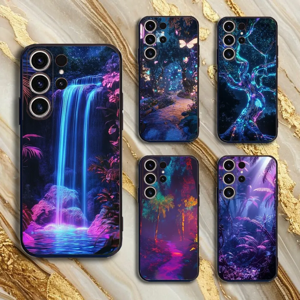 

Dark forest style Phone Case For SamsungS25,24,21,22,23,30,Ultra,20,Plus,Fe,Lite,Note,10,9,5G Black Cover