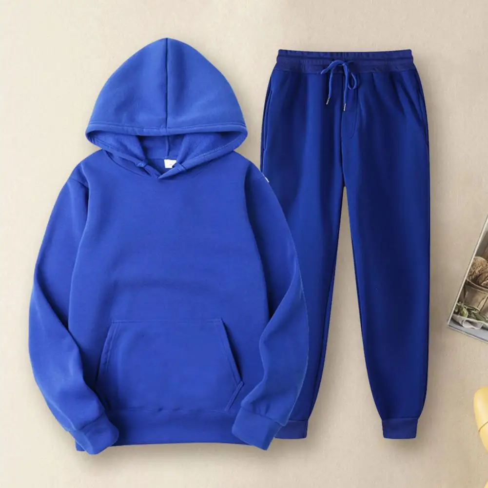 2024 Autumn Men Tracksuit 2 Pieces Sets Hooded Sweatshirt +Drawstring Pants Male Hoodies Running Sportswear