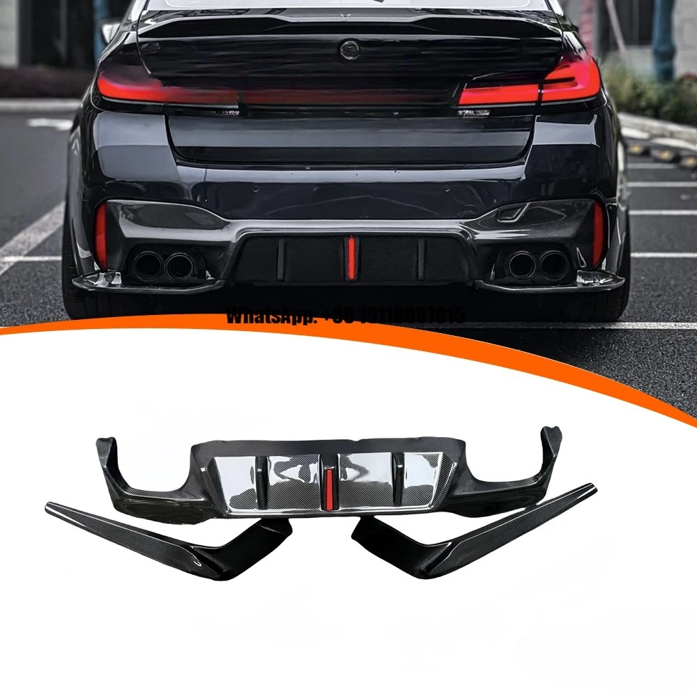 

Carbon Fiber Style Brake Light Rear Diffuser for BMW 5 Series G30 M5 F90 Rear Bumper Lip Splitter Spoiler