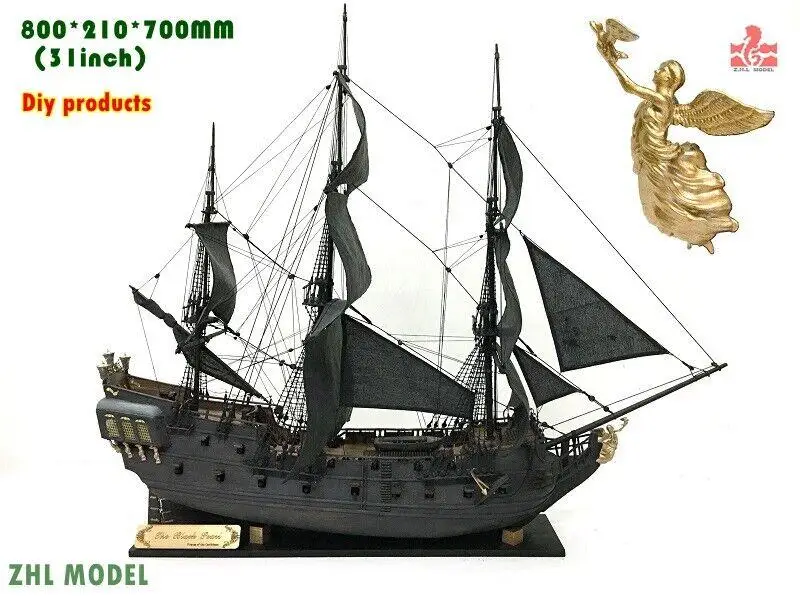 ZHL The black Pearl Golden version 2021 wood model ship kit 31 inch