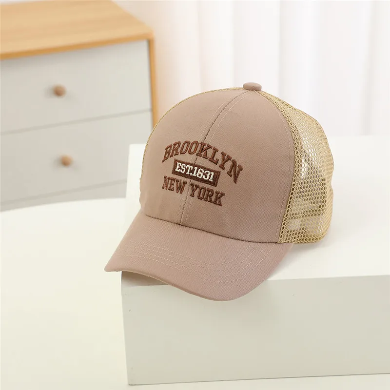 Fashion Letters Kids Baseball Cap New Summer Baby Boys Girls Mesh Sun Hat Child Adjustable Casual Hip Hop Cap For 2-6 years