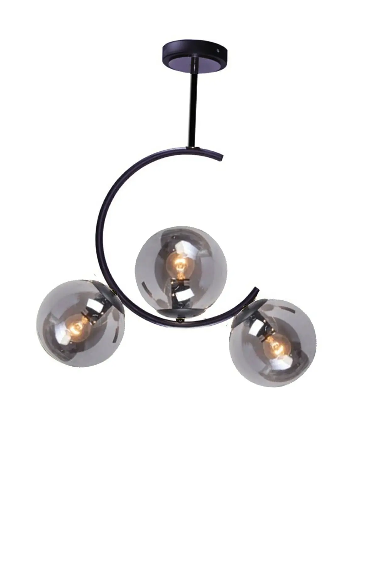 

DOLBOVI crescent C Model Modern sports Glop smoked glass black 3-piece chandelier