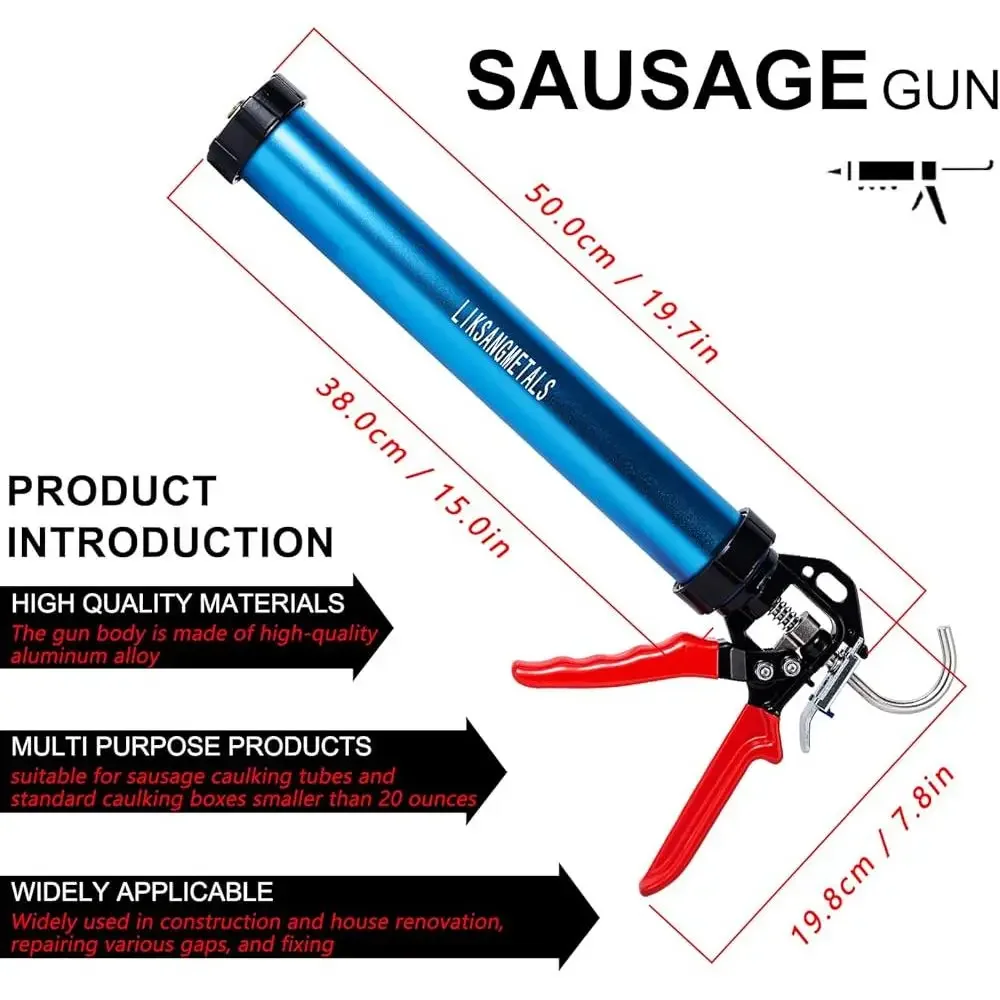 Pistolet à colle à saucisses à économie d'énergie, conception de Tube en aluminium Durable, poignée confortable, alimenté à la main, trois roulements, sans goutte à goutte, poussée 12:1