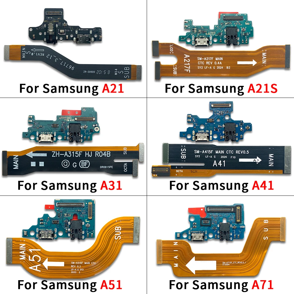 

10 шт. для Samsung A21, A21S, A31, A41, A51, A70, A71, USB-порт для зарядки, док-плата, считыватель SIM-карт, слот для основной материнской платы, гибкий кабель