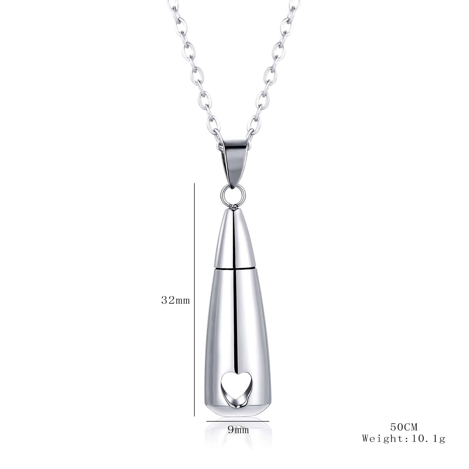 Women Tear Drop Eternity Ashes Urn Cremation Stainless Steel Pendant Necklace Memorial Keepsake Pendant Gift