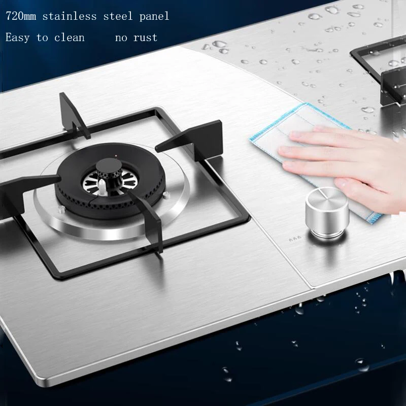 موقد مزدوج من الفولاذ المقاوم للصدأ المنزلية ، الغاز الطبيعي ، موقد الغاز المسال ، النار الشرسة ، طباخ غاز المطبخ