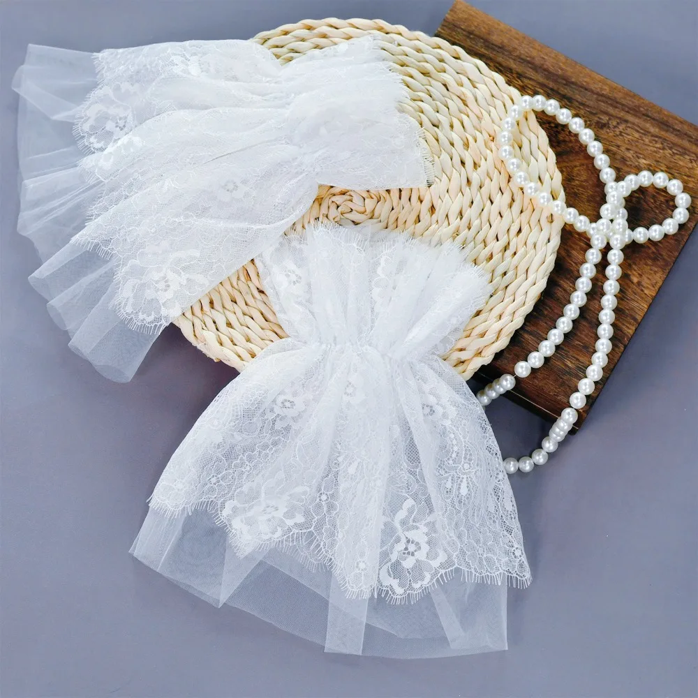 Detachable Bridal Lace Sleeves Short Ivory Gloves Wedding Arm Cuffs for Bride Wedding Accessories Women's Lace Gloves