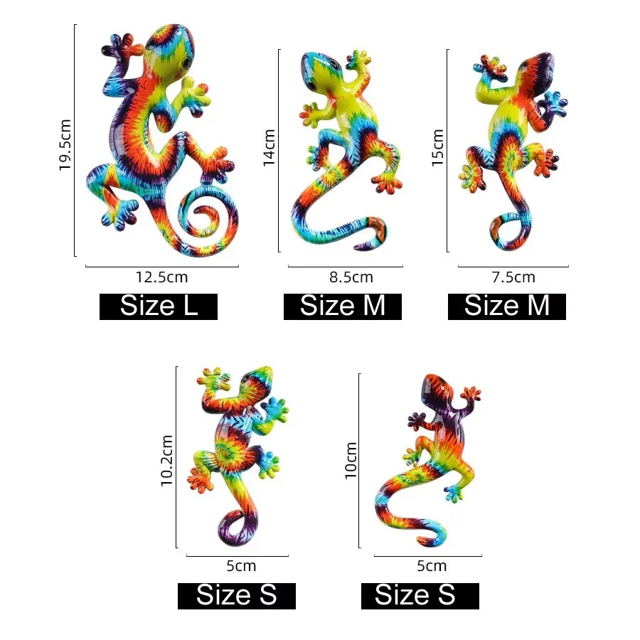 Kreatywny kolorowy dom jaszczurka statua figurka rzeźba z żywicy szafka ścienna powiesić domowe biuro bar sklep dekoracja ozdoba rzemiosło