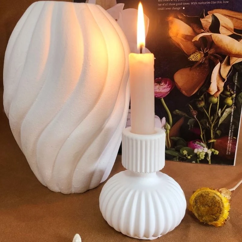 أواني الزهور شمعدان راتنجات الايبوكسي قوالب حامل شمعة قوالب السيليكون للمنزل