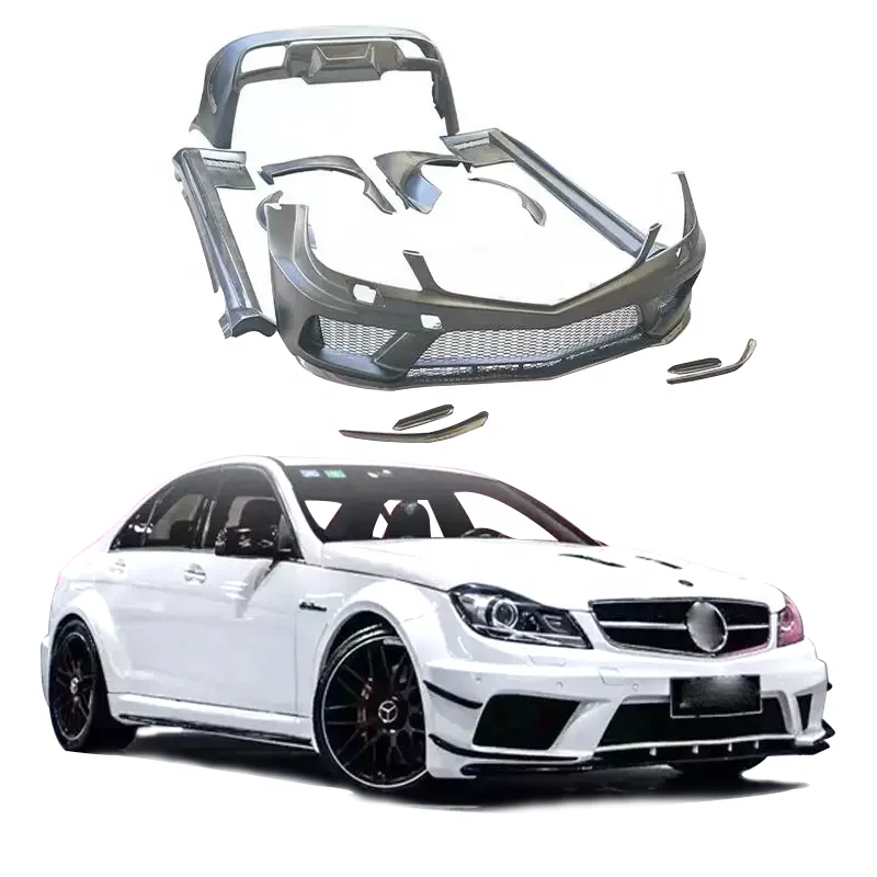 Hot selling BS Style Wide Car Bodykit For Mercedes Benz C Class W204 2007-2014 Front Rear Bumper Side skirts Fenders