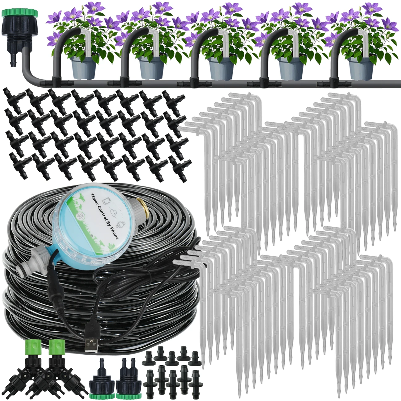 

KESLA 5M-50M Micro Automatic Drip Irrigation Watering System Portable Dripper Drip Arrow 1/4'' Garden Hose for Greenhouse Bonsai