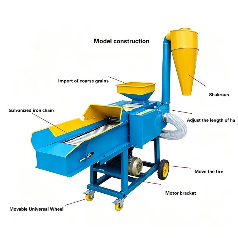 Animal Feed Straw Chopper Corn Stalk Forage Silage Shredder Crusher Farm Grass Chaff Cutter Grinder Cutting Silage Machine