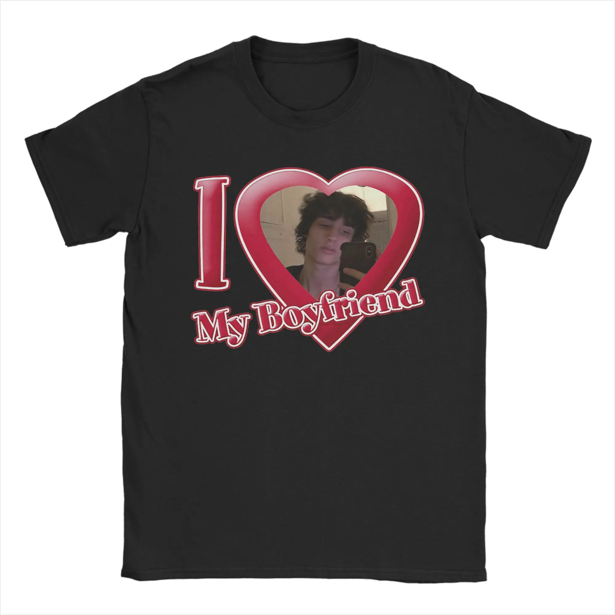 I Love Myboyfriend Sombr T Shirt for Men Cotton Funny T-Shirts Round Neck  Tees Short Sleeve Clothing Birthday Present