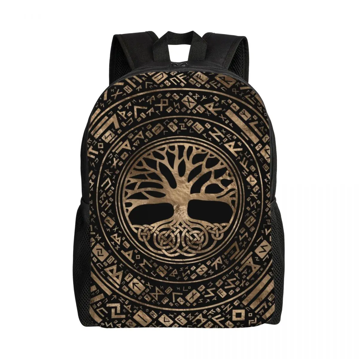 Tree Of Life Yggdrasil Runic Pattern Travel Backpack  School Computer Bookbag Viking Norse Symbol College Student Daypack Bags