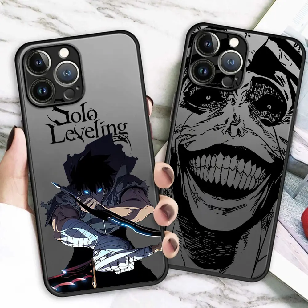 Anime S-Solo Levelings Phone Case For iPhone 16 15 14 13 12 11 Pro Max X XR XSMax 7 8 Plus Matte Transparent Back Cover