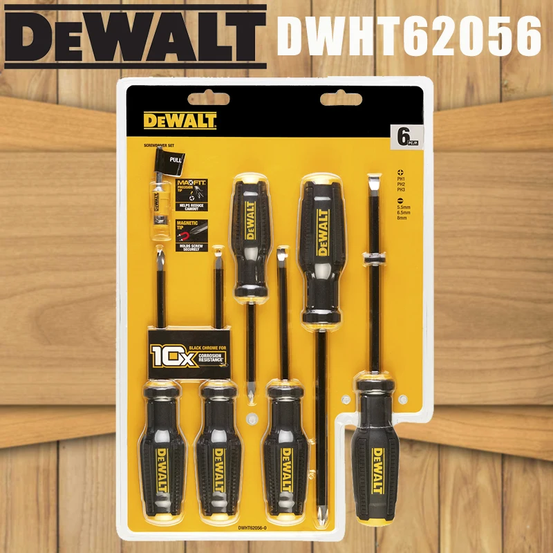 DEWALT DWHT62056 6-Piece Screwdriver Set Lock System Durable Non-Slip Torque Comes With Magnetic Ring Hand Tools Accessories