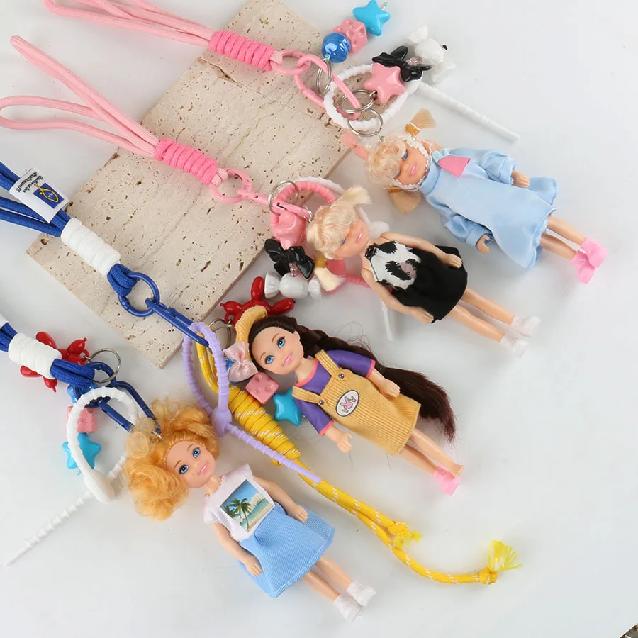 

New Creative Cute Barbie Doll Pendant Cartoon Keychain Women's Bag Accessories Couple Gifts Fashion Mobile Phone Chain Trinkets