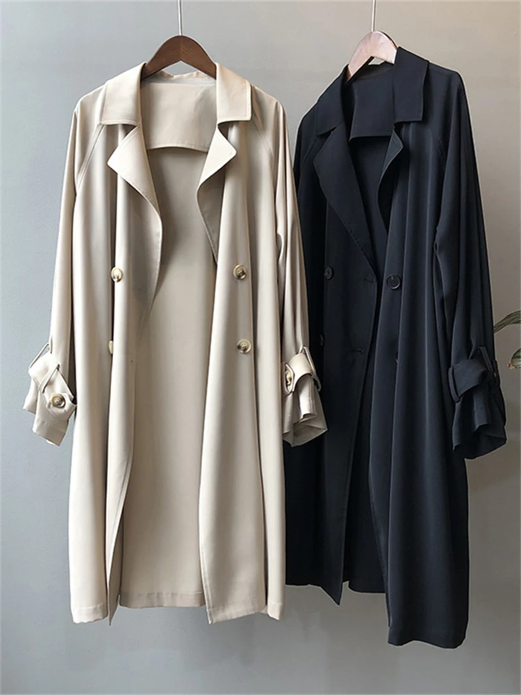 Winter Women Coat Female Trench Jacket Vintage Maxi Classic Long Trench Women Coat Oversize Female Windbreaker Blazers