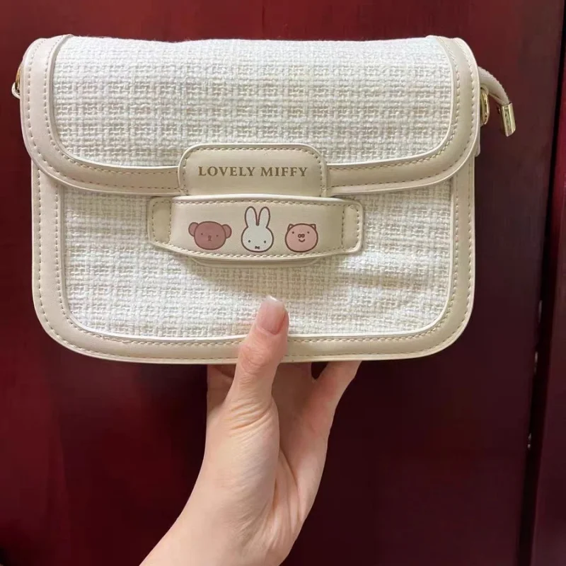 

Miffy Small Square Shoulder Crossbody Bag 2026 New Winter Women's Fashion Casual Niche Original Design With Cute Plush Pendant