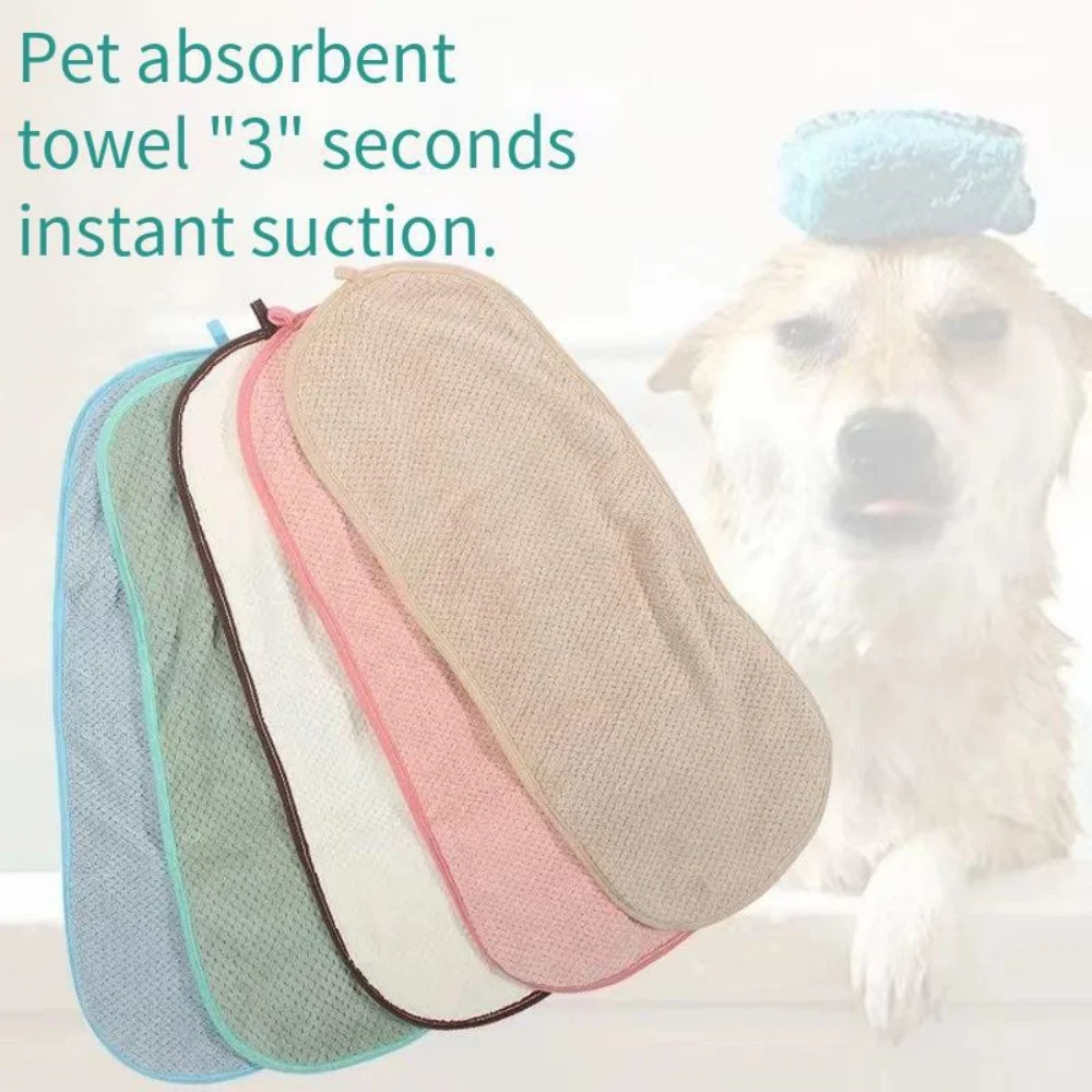 Pet Super Absorbent Towel, Cat and Dog Quick Drying Towel, Pocket Style Scrub Gloves, Bath Towel