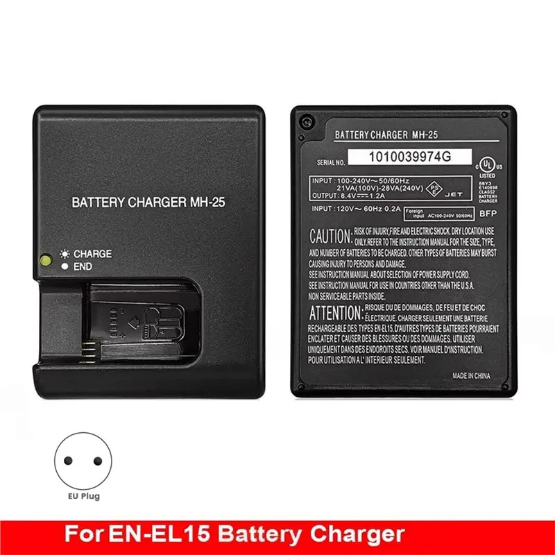 Super Deal -MH-25 Battery Camera For Nikon EN-EL15 El15a EU-PLUG