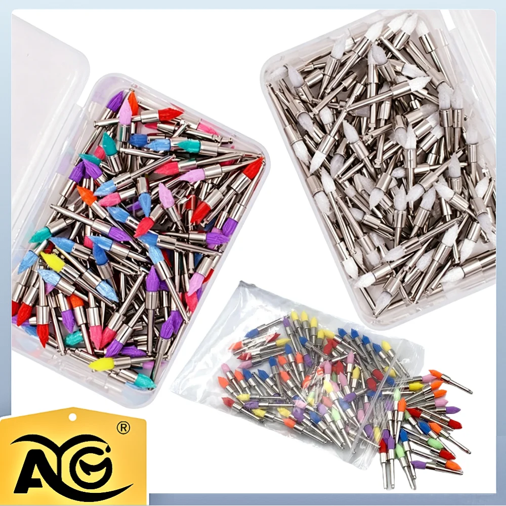 100pcs AG Dental Lab Nylon Latch Small Flat Polishing Polisher Prophylaxis Brushes Disposable Dental Care Brush Head