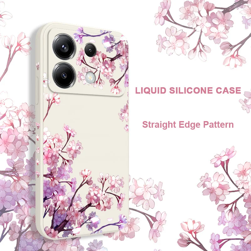 Falling Flowers Phone Case For Xiaomi Poco F8 F7 X6 F6 M6 M5 M5S F5 X5 F4 X4 M4 F3 M3 X3 Pro 4G 5G GT Silicone Cover