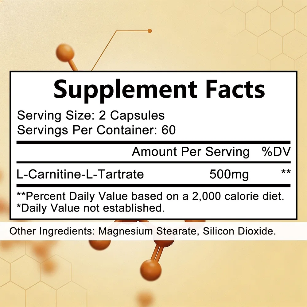 L-Carnitine 500mg Per Serving - Supports Energy Metabolism, Heart Health, Muscle Health, Daily Energy, Physical Performance