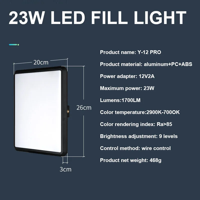 12-Zoll-Video-Lichtpaneel Livestream-Füll licht lampe Vollbild 23w Fotografie Beleuchtung für Tik Tok Youtube Video-Erstellung