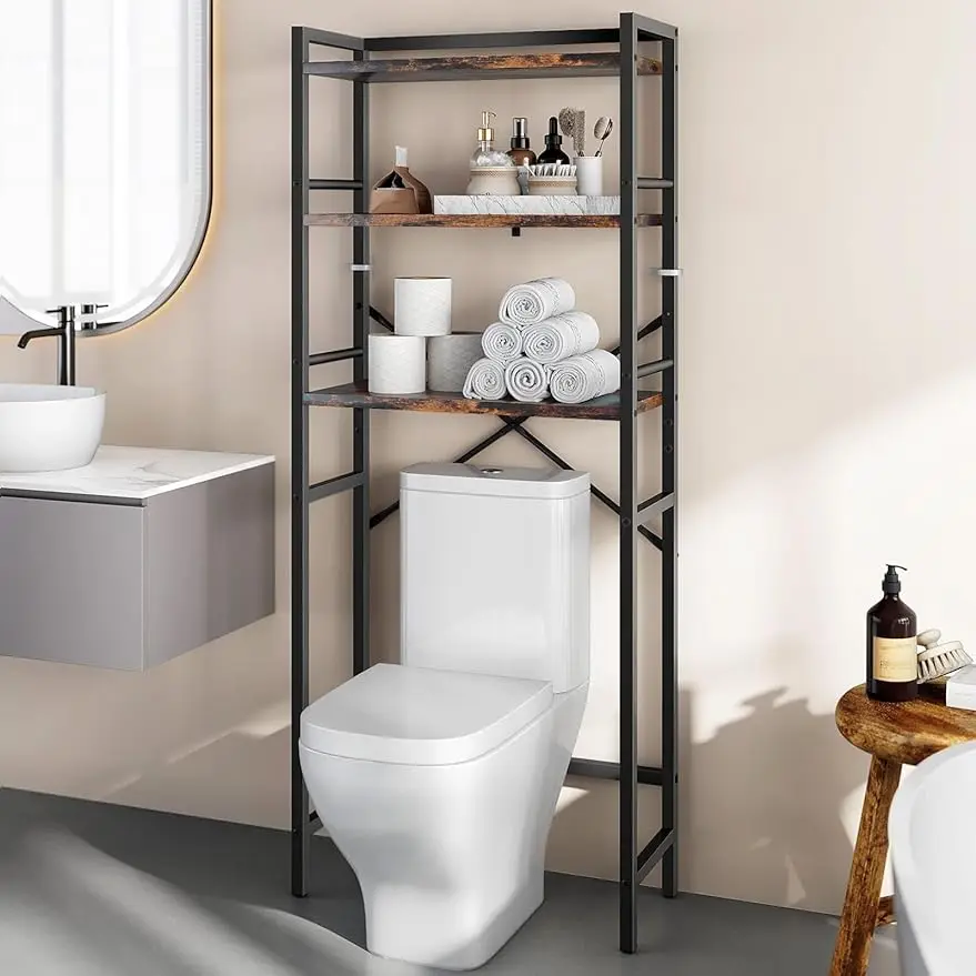 

Over The Toilet Storage Shelf 3-Tier Over-The-Toilet Organizer Rack Over Toilet Bathroom Space Saver Easy to Assemble