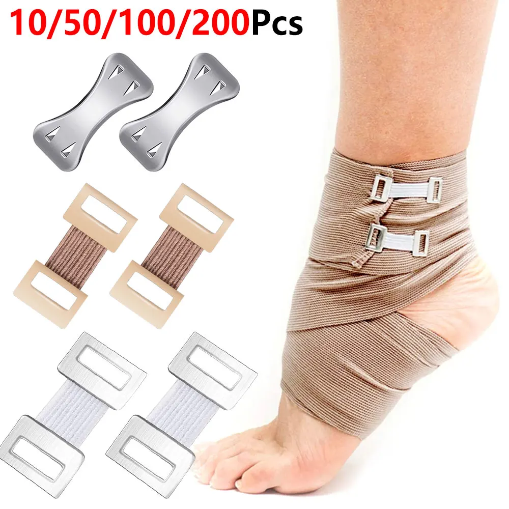 10/50/100/200Pcs Elastic Bandage Clips Metal Wrap Fastener Clasps,Replacement Bandage Wrap Clips,Secure Stretch Bandage Fastener