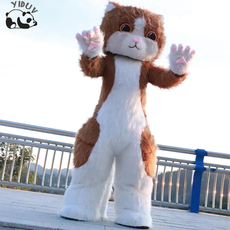 Orange Cat Inflatable Suit Giant Cats Cosplay Mascot Costume For Adult Cartoon Mascotte Performance Party Dress Up Doll Clothing