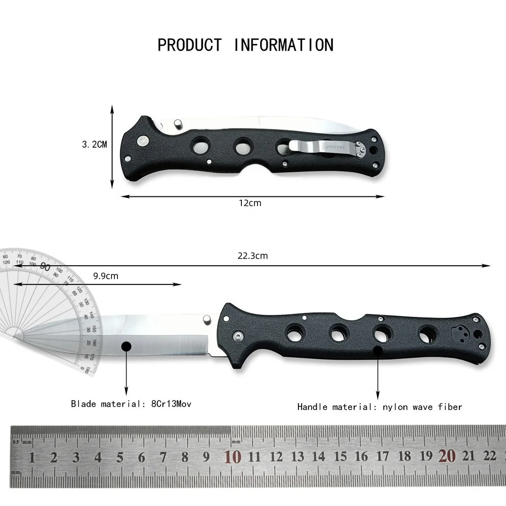 High Hardness 10ACXC Folding Knife 8Cr13Mov Blade Nylon Glass Fiber Handle Outdoor Tactical Hunting Survival EDC Camping Tool