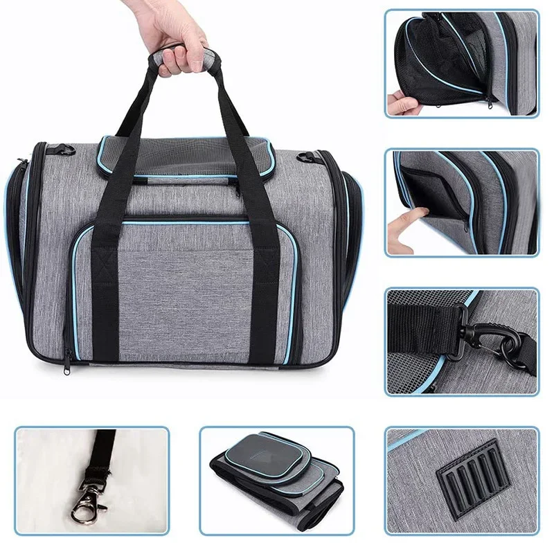 Pet Carrier Backpack Portable Breathable Foldable Light Comfort for Cats Dogs Outdoor Travel Transport Bag for Small Medium Pets