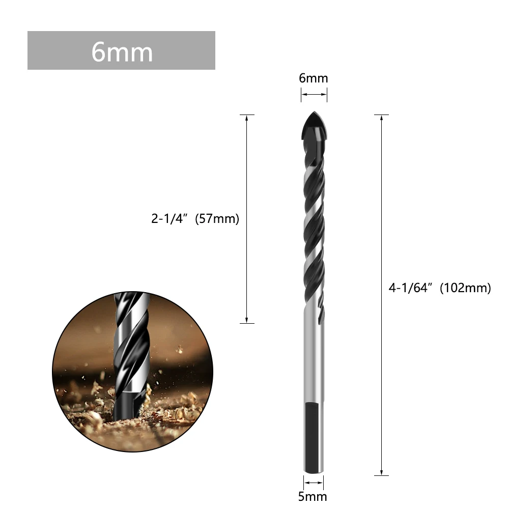 LAVIE 1PC Multifunktionale Glas Bit Twist Spaten Bohrer Dreieck Bits für Keramik Fliesen Beton Glas Marmor 3mm bis 16mm DB02054 – Detail 5