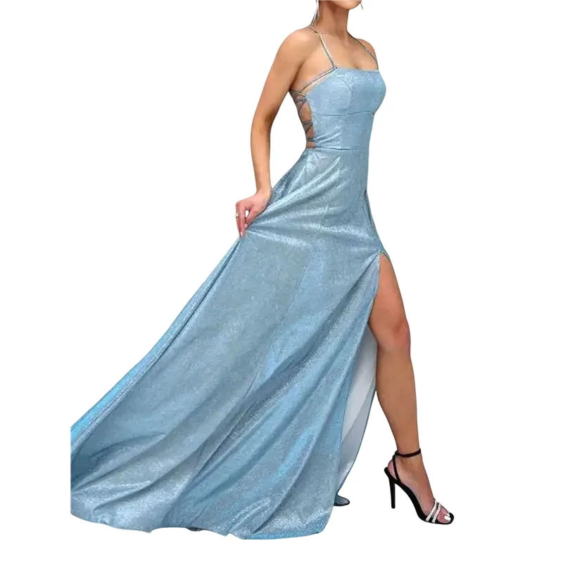 ABP-robe de soirée longue et élégante, sans manches, épaules dénudées, moulante, pour femmes