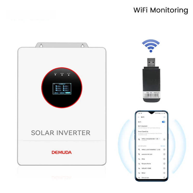 Solar Hybrid Inverter 6.2kw 48VDC High Frequency Pure Sine Solar Inverter With Built-in Mppt Controller For Off Grid Home System