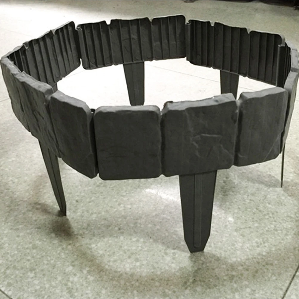 

10pcs Imitation Stone Brick 9.84x9.06Inch Plastic Flower Beds Border Insert DIY Easy Installation for Outdoor Patio Balcony Yard