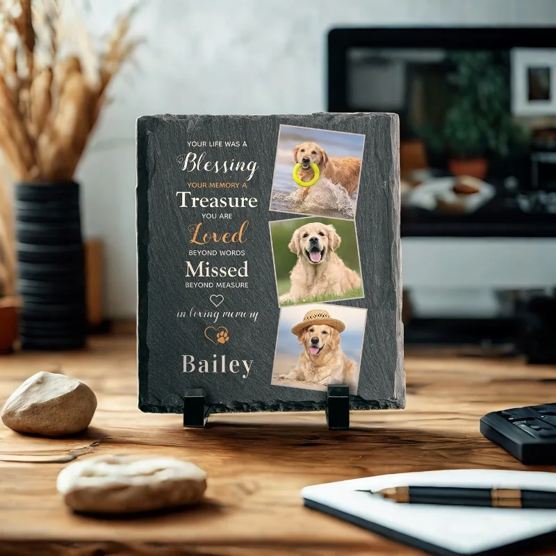 الحيوانات الأليفة التذكارية الحجر اللوحة مخصص صور لائحة الإطار الكلب القط ذكرى تذكار شخصية القبر علامة تحية هدية ديكور المنزل