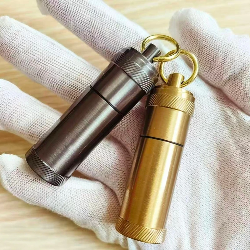 

Waterproof Groove Lighter Brass Mini Lighter Capsule Ring Metal Lighter EDC Small Tool Cigarette Accessories Smoker Gift