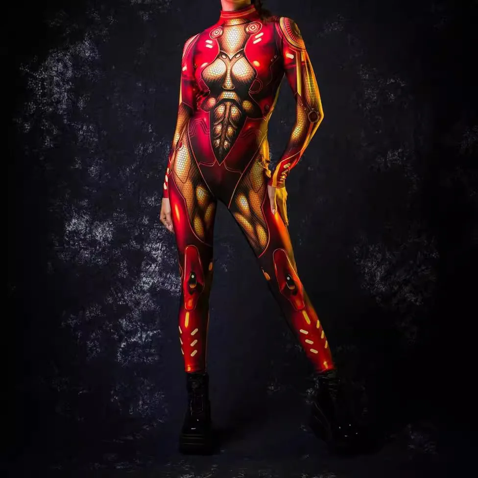 

Women Sexy Festival Cosplay Zentai Bodysuit 3D Printed Multicolour Costume Halloween Party Jumpsuits Carnival Holiday Dress Up