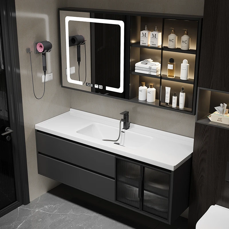 

Bathroom Cabinet Storage Vanity Wooden Shelf Multipurpose Furniture Organizer Washbasin Column Luxury Drawer Beauty Salon