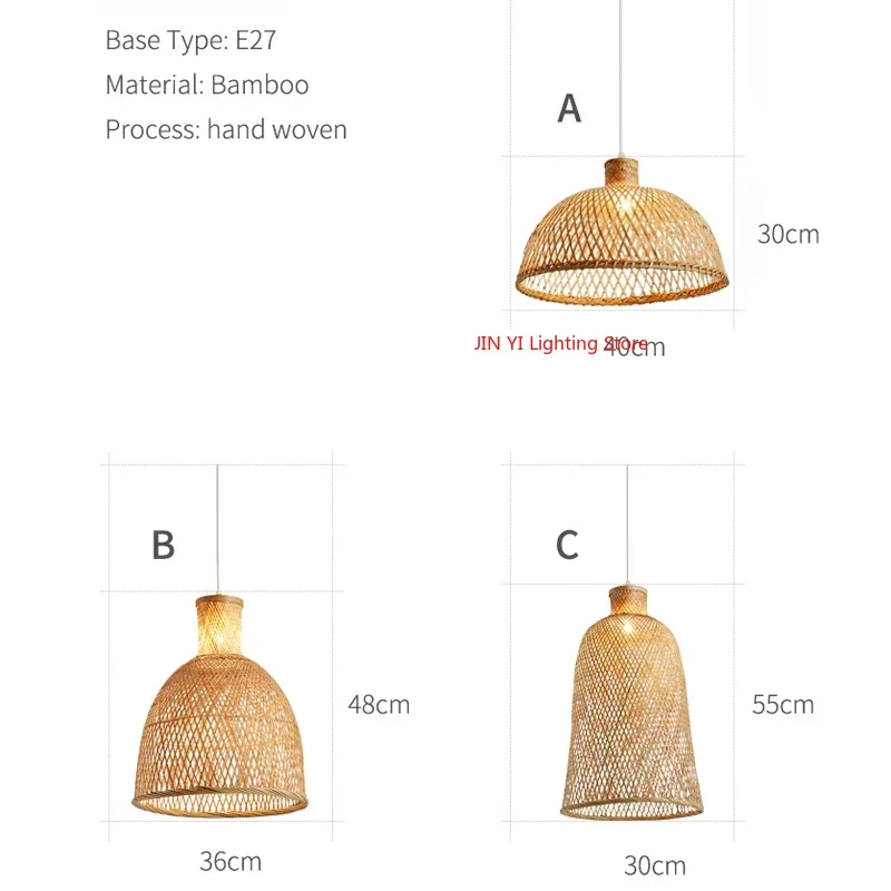 Bamboo Chandelier Modern Southeast Asian Style E27 Dining Room Living Room Tea Room Duplex Coffee Restaurant Rattan Lamp