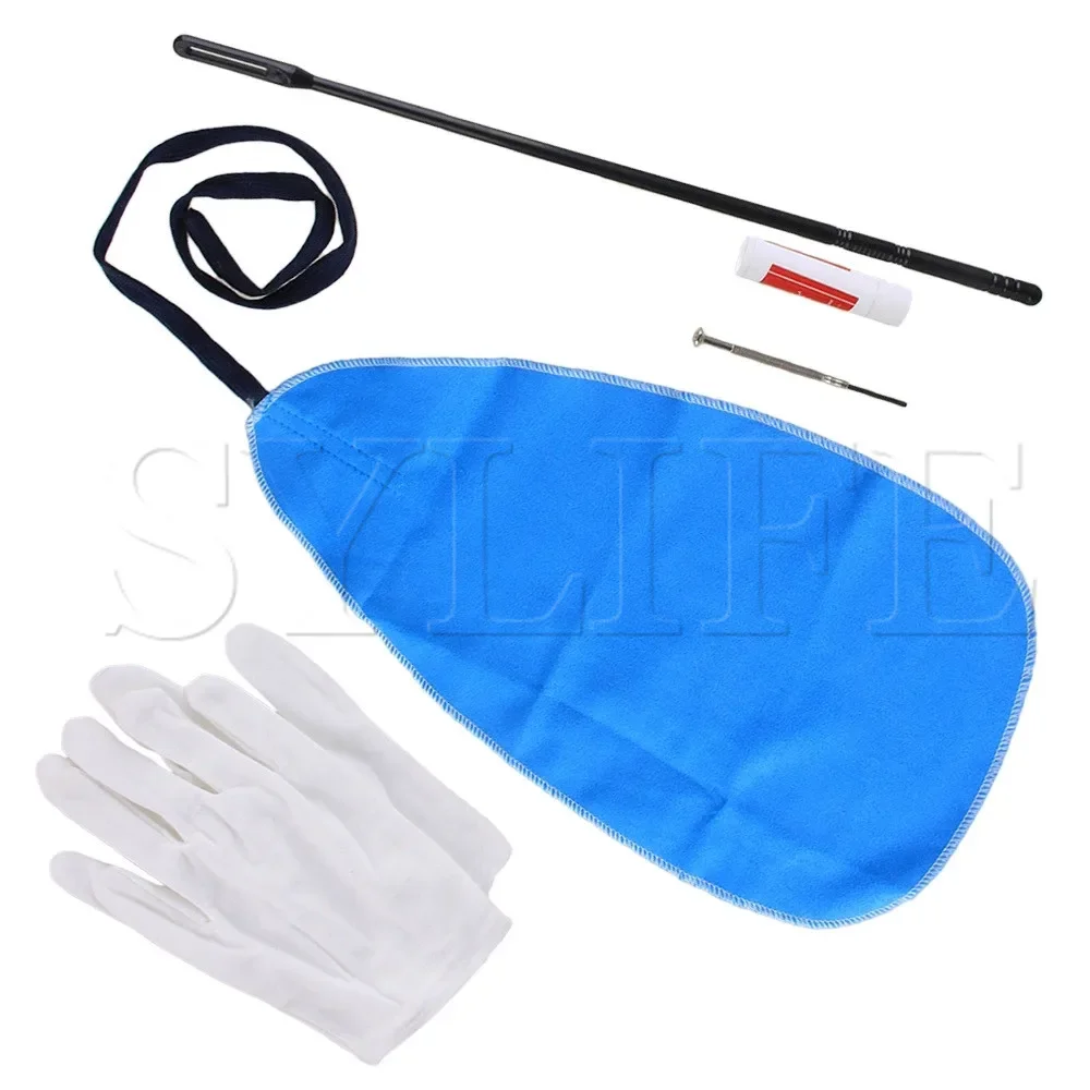 

5-Pack Flute Cleaning Care Kit - Includes Cloth, Stick & Gloves for Instrument Maintenance